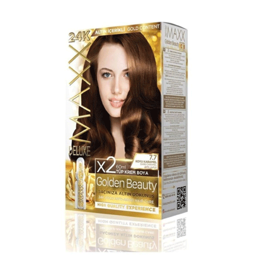 Maxx Deluxe 24K Gold Hair Dye - Dark Caramel (7.7)
